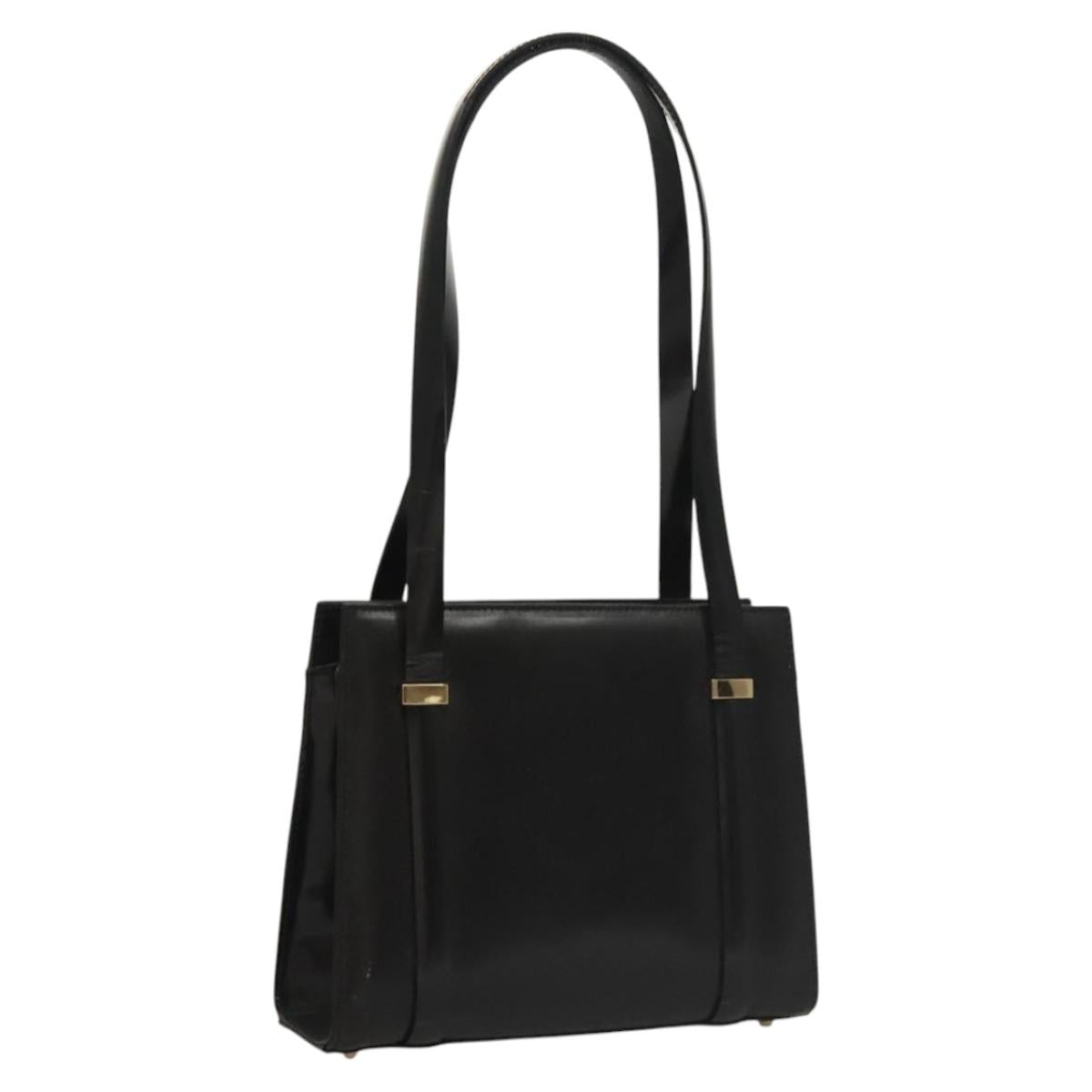 GUCCI Shoulder Bag Leather Black Gold 007 2046 0268 Auth BA1194