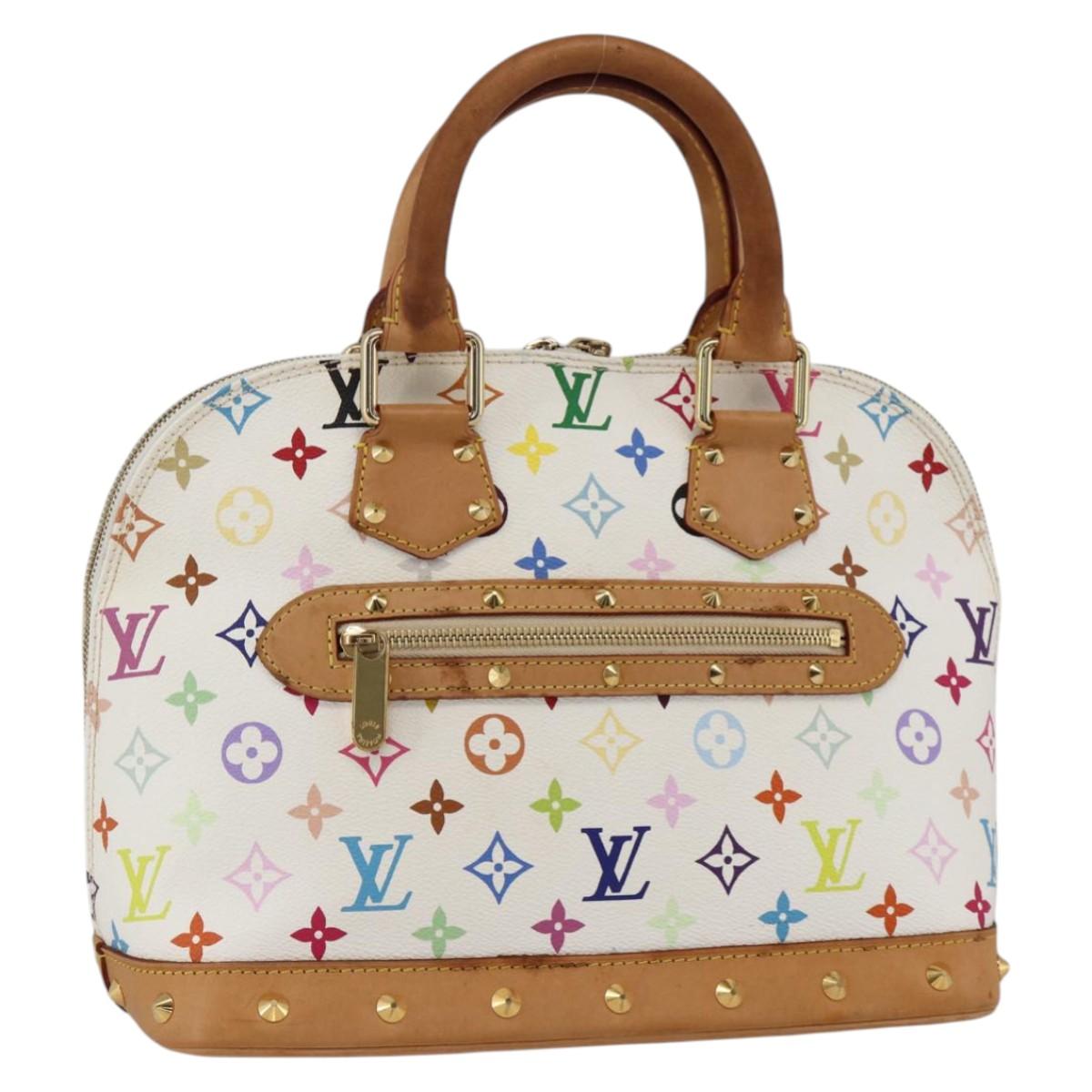 LOUIS VUITTON Monogram Multicolor Alma Hand Bag White M92647 LV Auth BA11955V