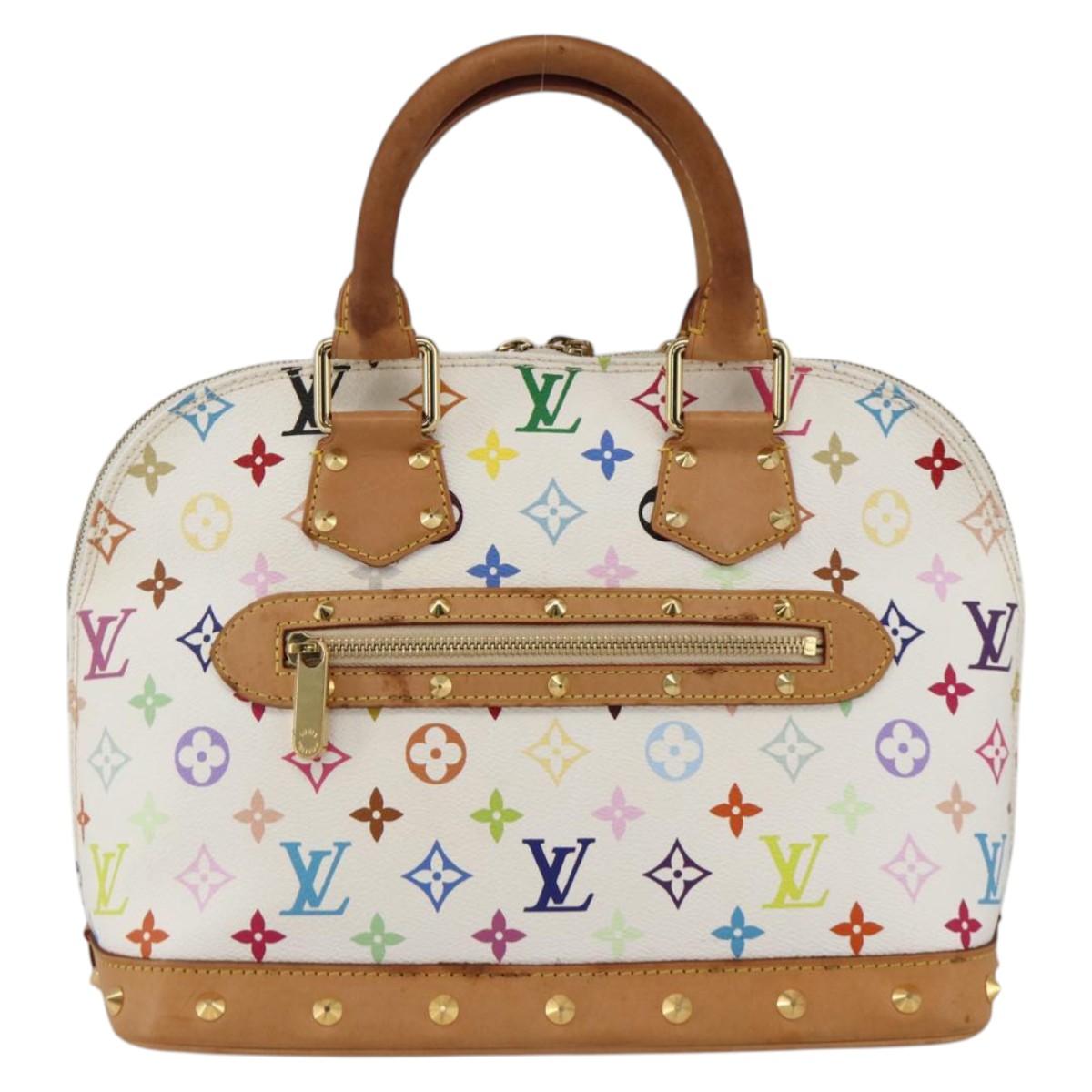 LOUIS VUITTON Monogram Multicolor Alma Hand Bag White M92647 LV Auth BA11955V