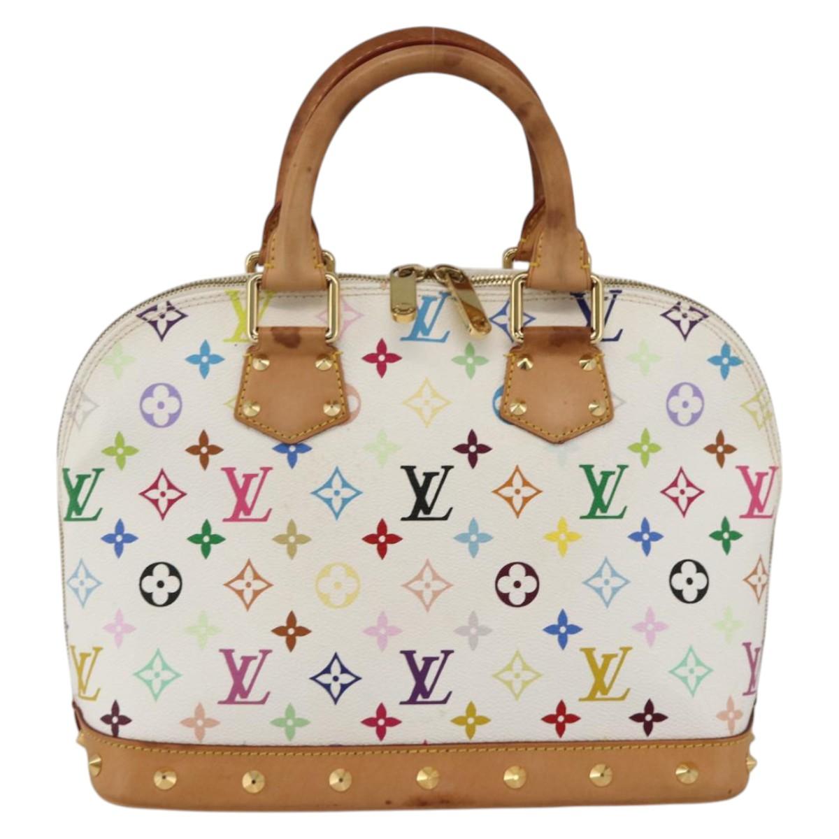 LOUIS VUITTON Monogram Multicolor Alma Hand Bag White M92647 LV Auth BA11955V