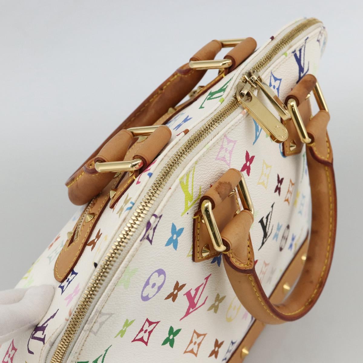 LOUIS VUITTON Monogram Multicolor Alma Hand Bag White M92647 LV Auth BA11955V