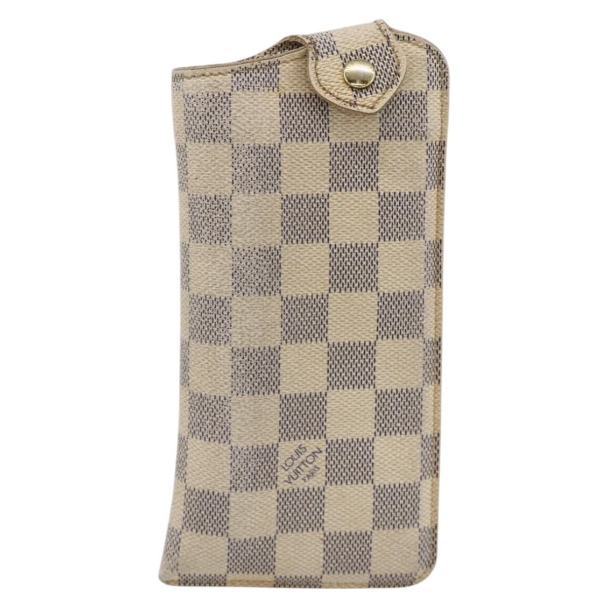 LOUIS VUITTON Damier Azur Etui A Lunettes MM Glasses Case N60025 LV Auth BA11958