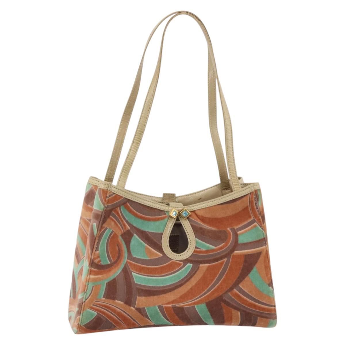 Gianni Versace Hand Bag Velor Multicolor Auth BA11964A
