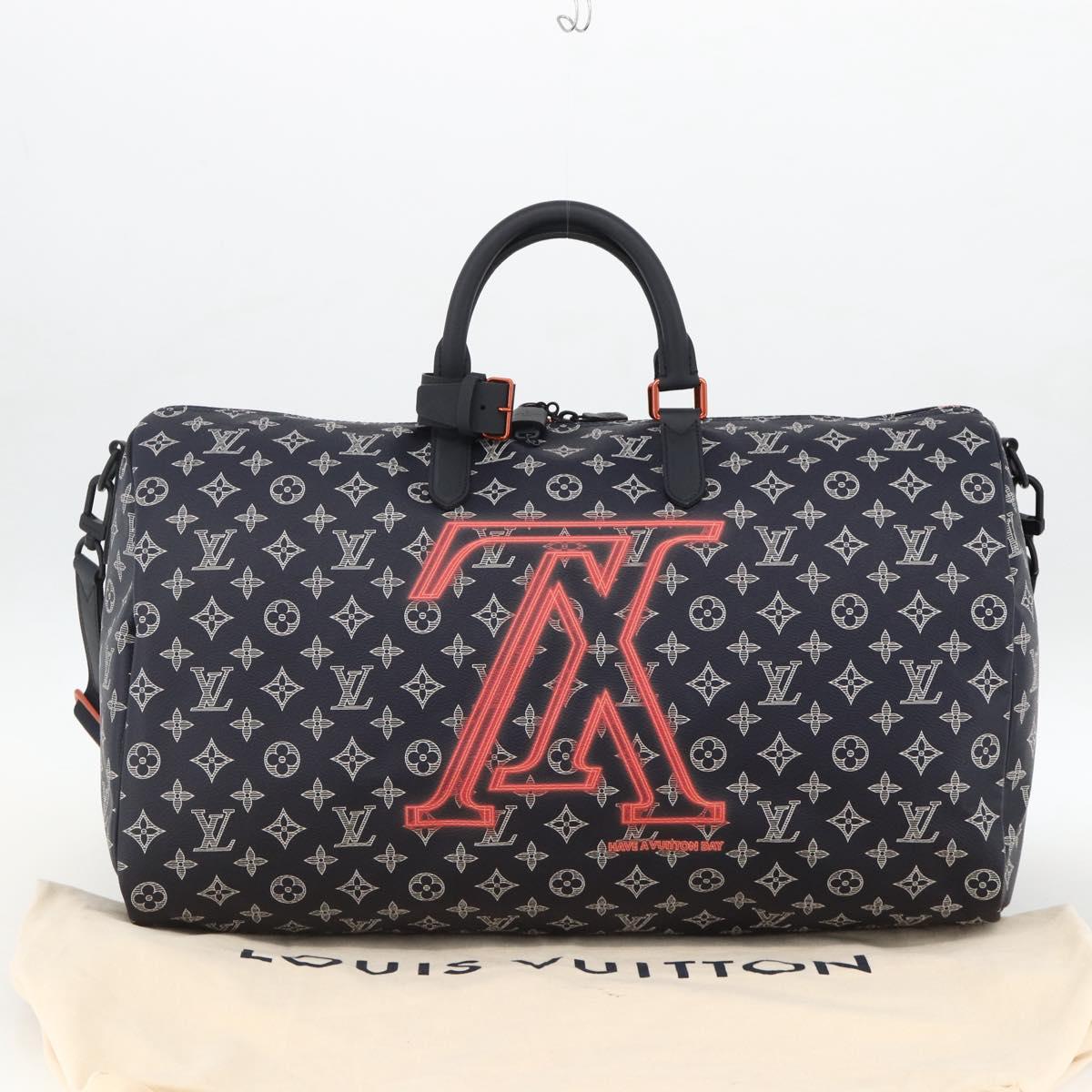LOUIS VUITTON Ink Up Side Down Keepall Bandouliere 50 Bag M43684 Auth BA11968SAM