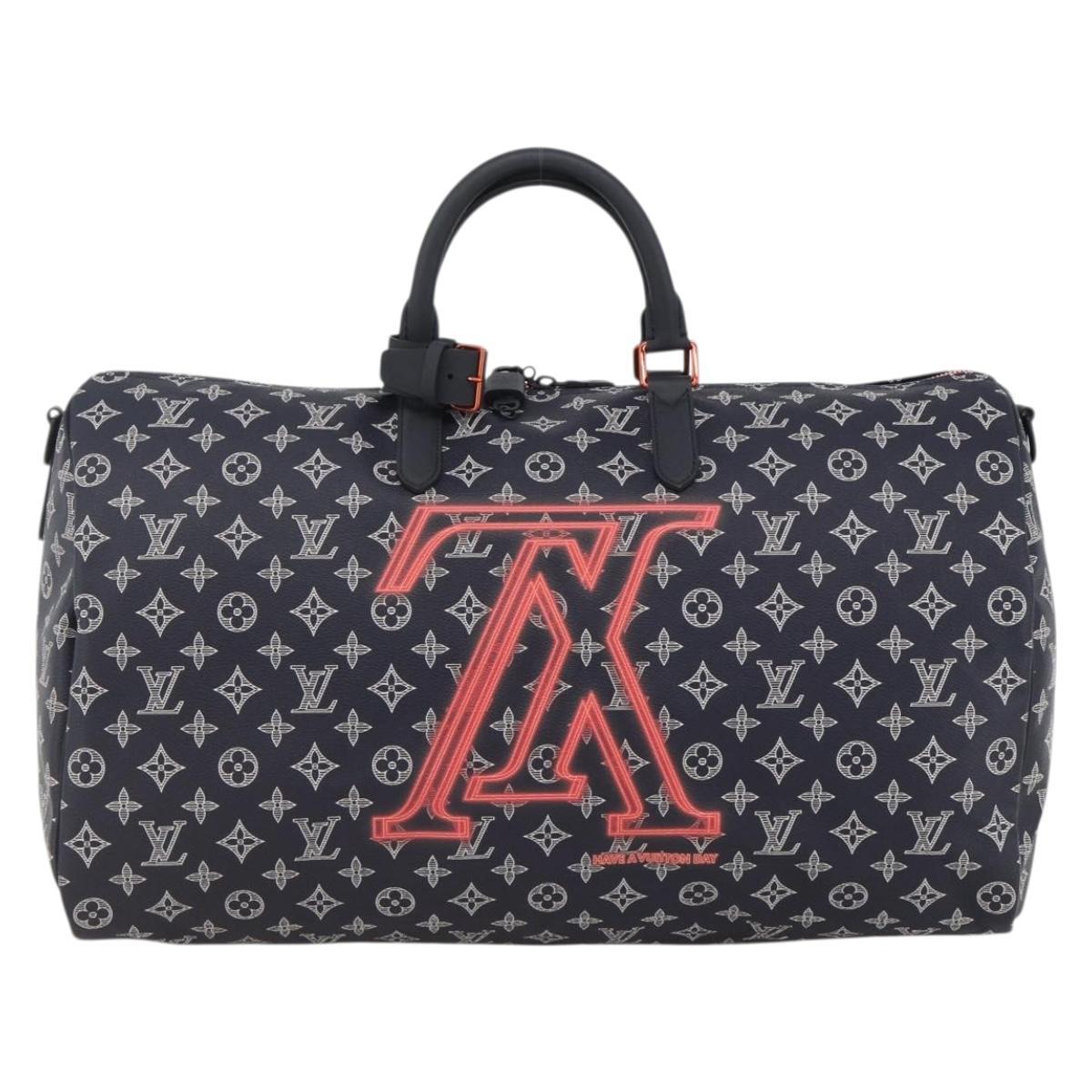 LOUIS VUITTON Ink Up Side Down Keepall Bandouliere 50 Bag M43684 Auth BA11968SAM