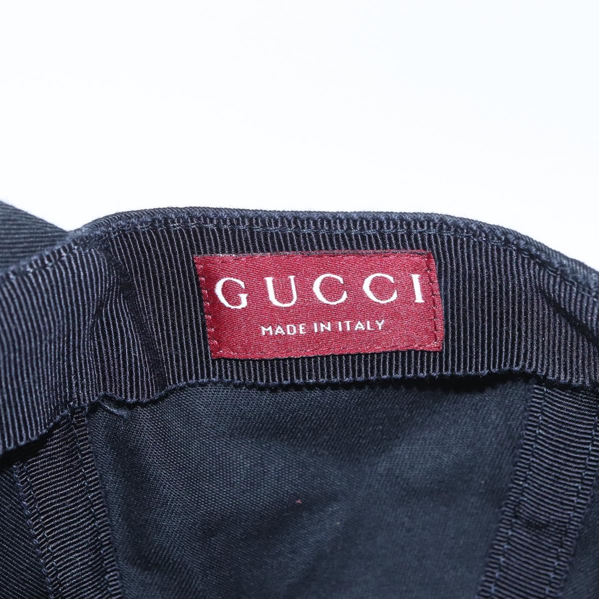 GUCCI Cap Canvas Black Auth BA11971A