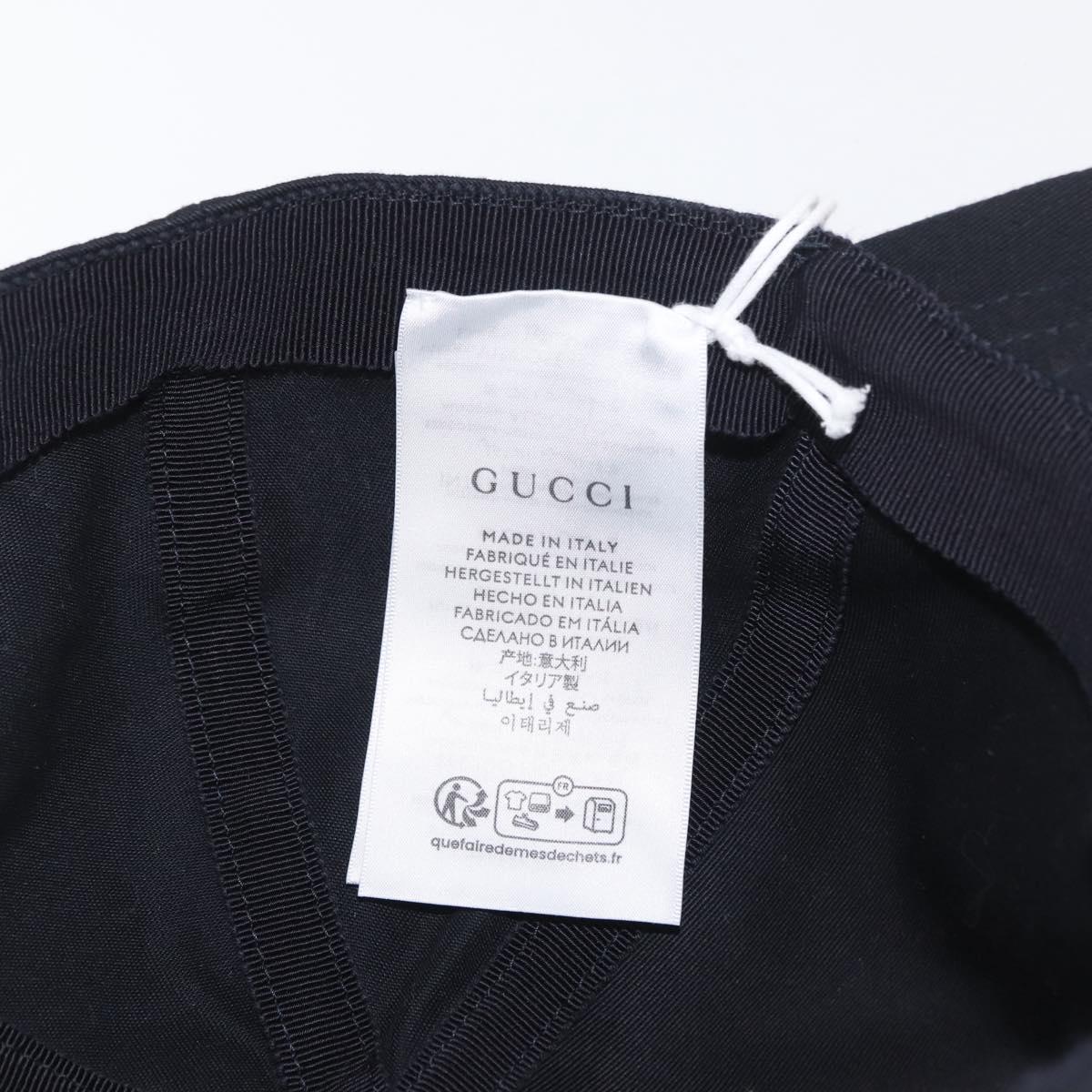 GUCCI Cap Canvas Black Auth BA11971A