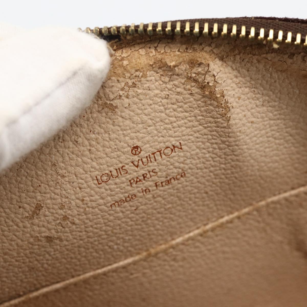 LOUIS VUITTON Monogram Trousse Demi Ronde Cosmetic Pouch M47520 LV Auth BA11983