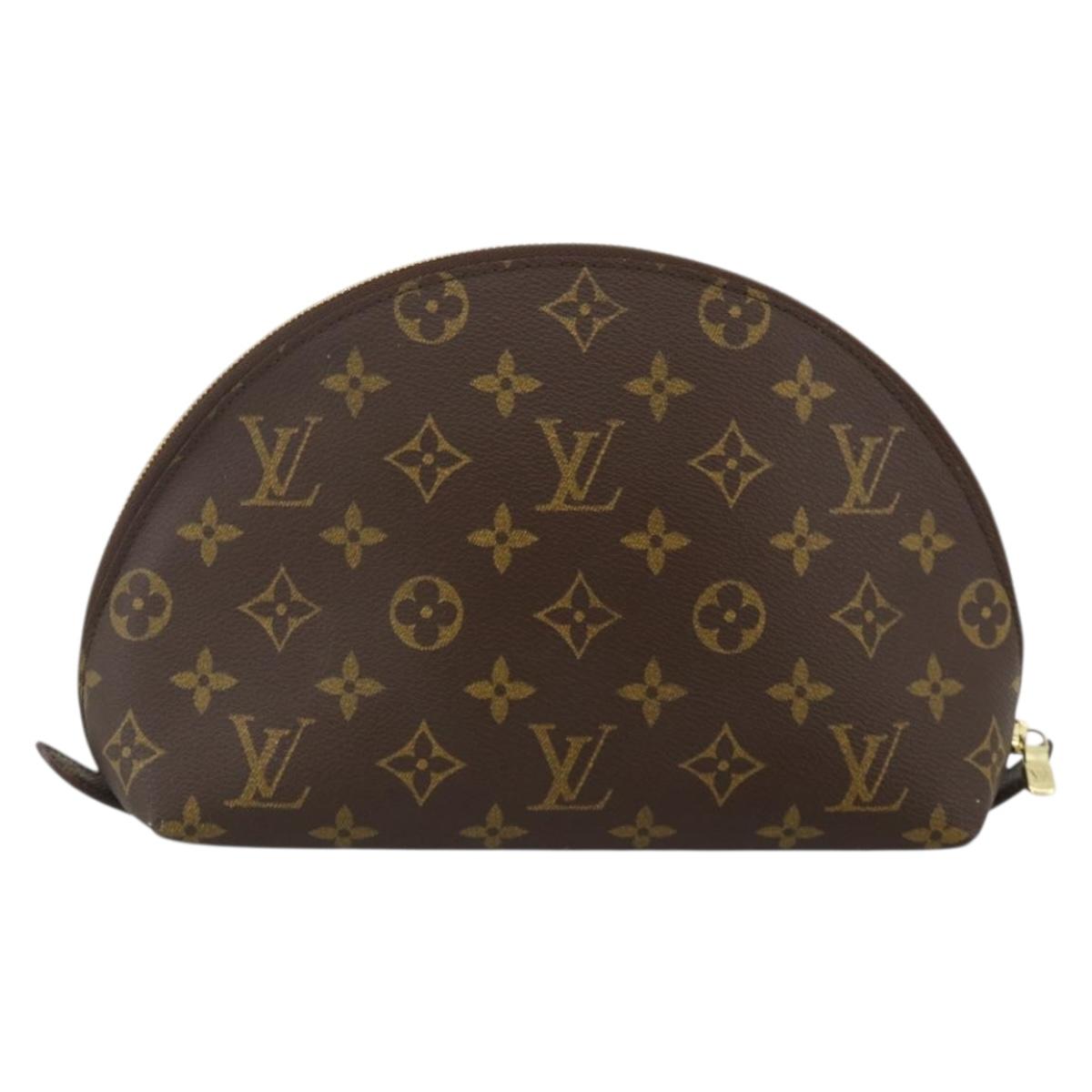 LOUIS VUITTON Monogram Trousse Demi Ronde Cosmetic Pouch M47520 LV Auth BA11983