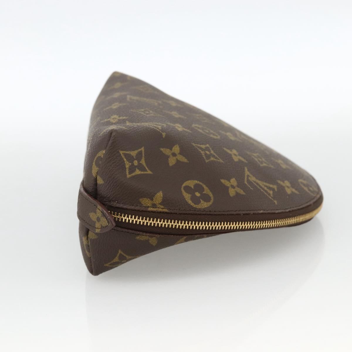 LOUIS VUITTON Monogram Trousse Demi Ronde Cosmetic Pouch M47520 LV Auth BA11983
