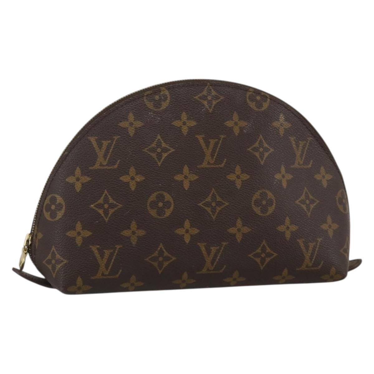 LOUIS VUITTON Monogram Trousse Demi Ronde Cosmetic Pouch M47520 LV Auth BA12002