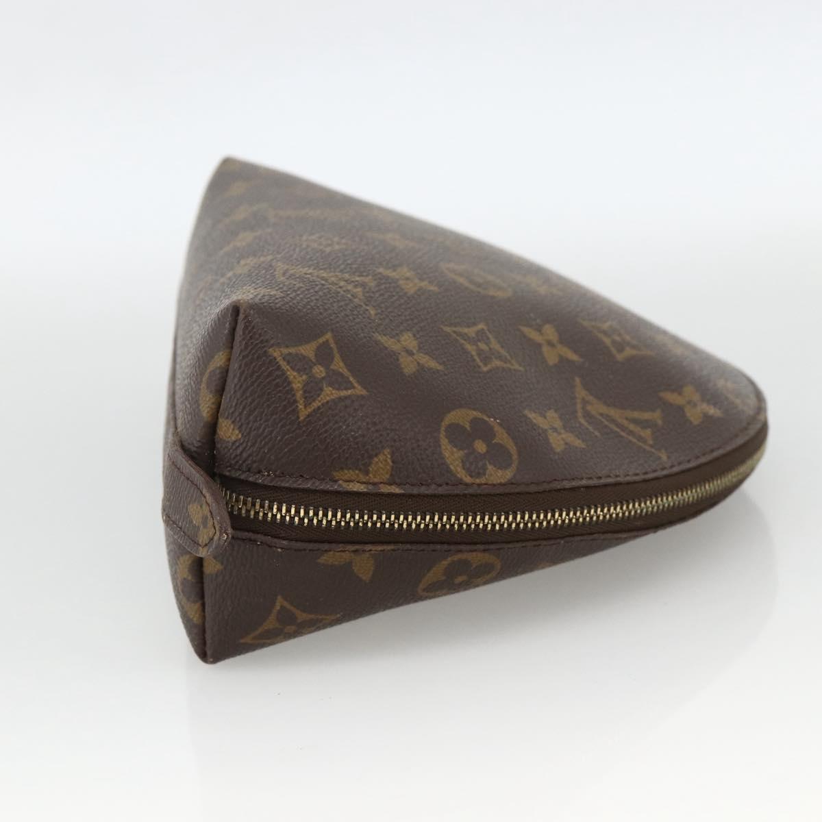 LOUIS VUITTON Monogram Trousse Demi Ronde Cosmetic Pouch M47520 LV Auth BA12002