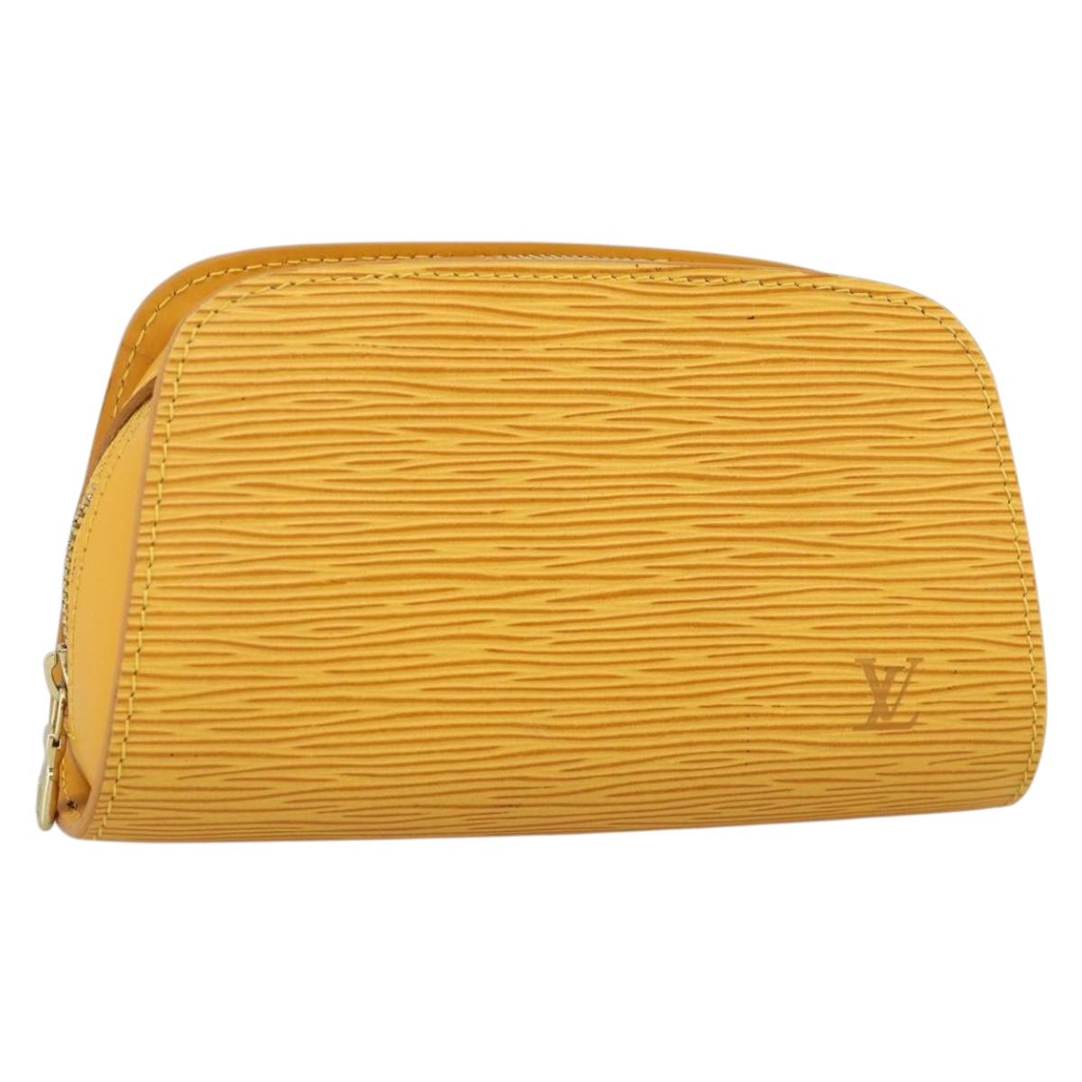 LOUIS VUITTON Epi Dauphine PM Pouch Yellow M48449 LV Auth BA12005