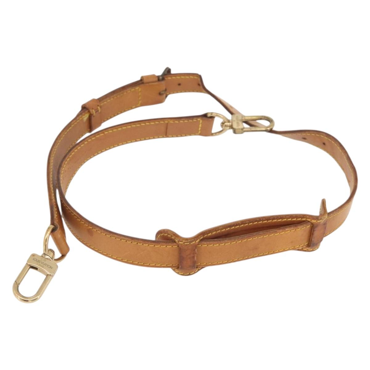 LOUIS VUITTON Adjustable Shoulder Strap Leather 32.3""-39.4"" Beige Auth BA12021