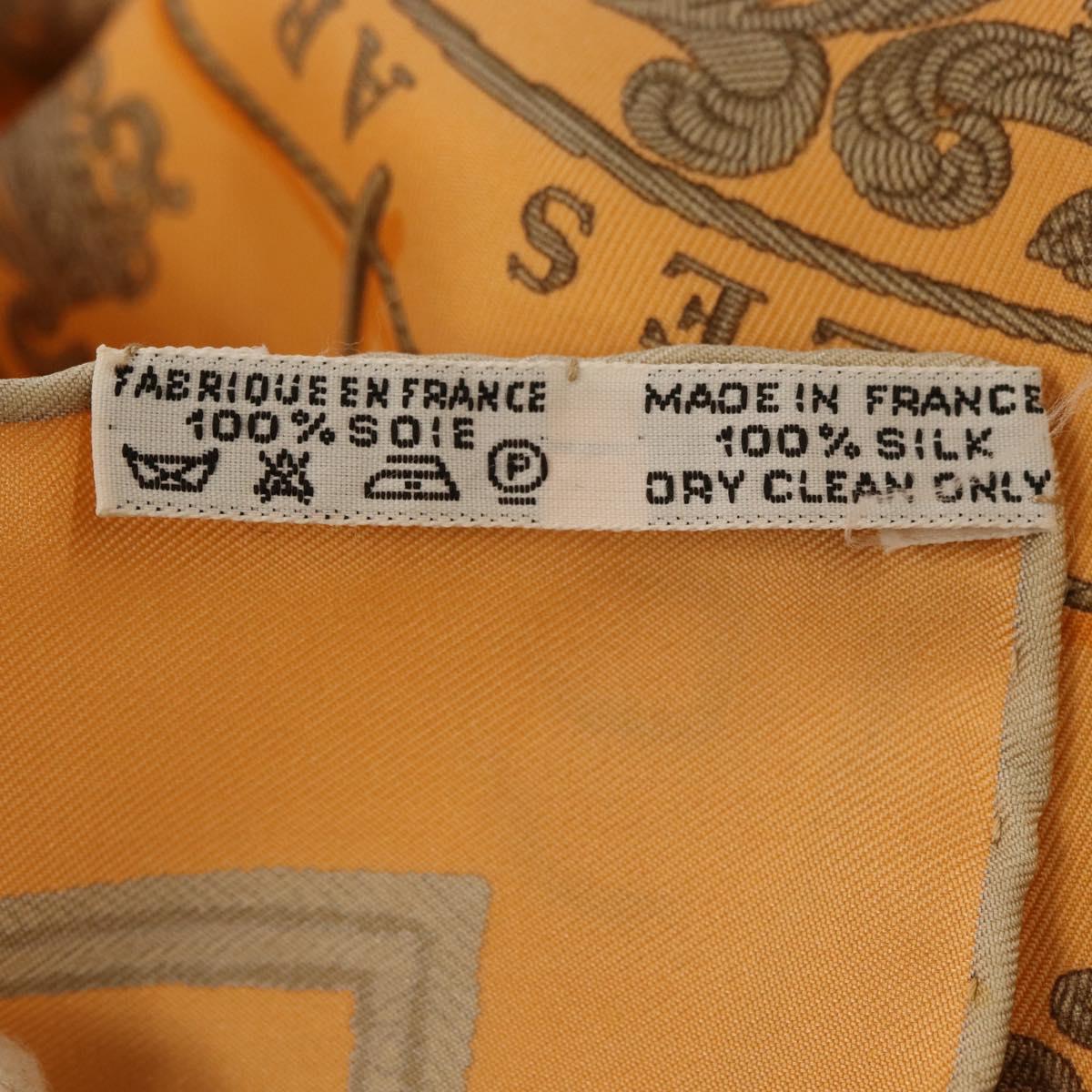 HERMES Carre 45 Scarf ""LES ARMES DE PARIS FLVCVAT NEC MERGITVR"" Auth BA12022A