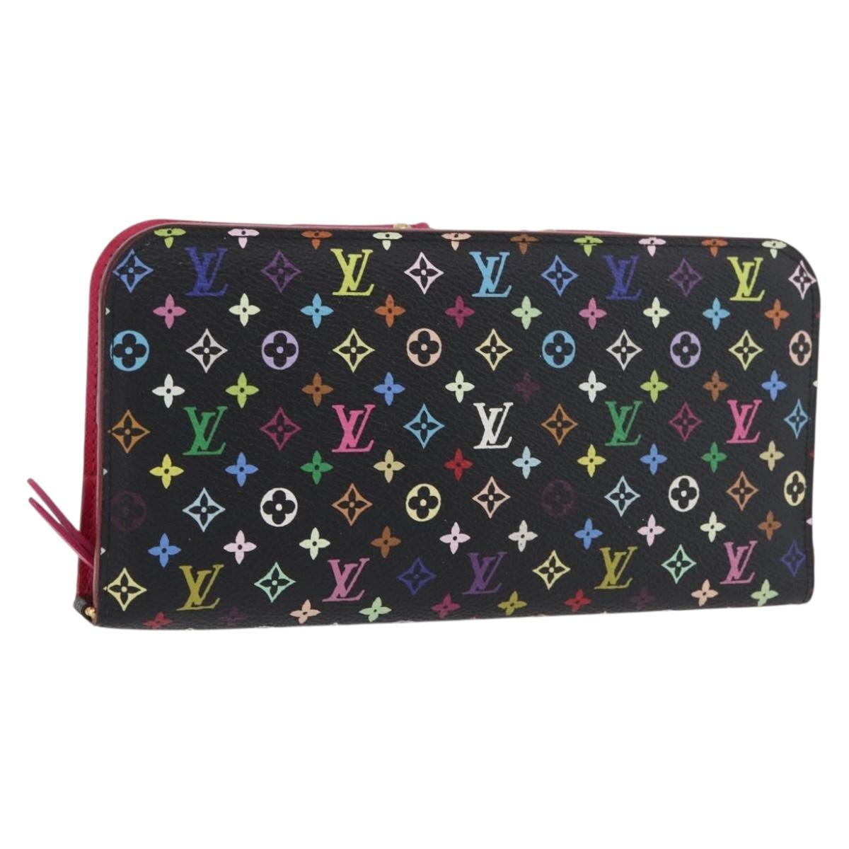 LOUIS VUITTON Multicolor PortefeuilleInsolite Wallet Black M60271 Auth BA12055A