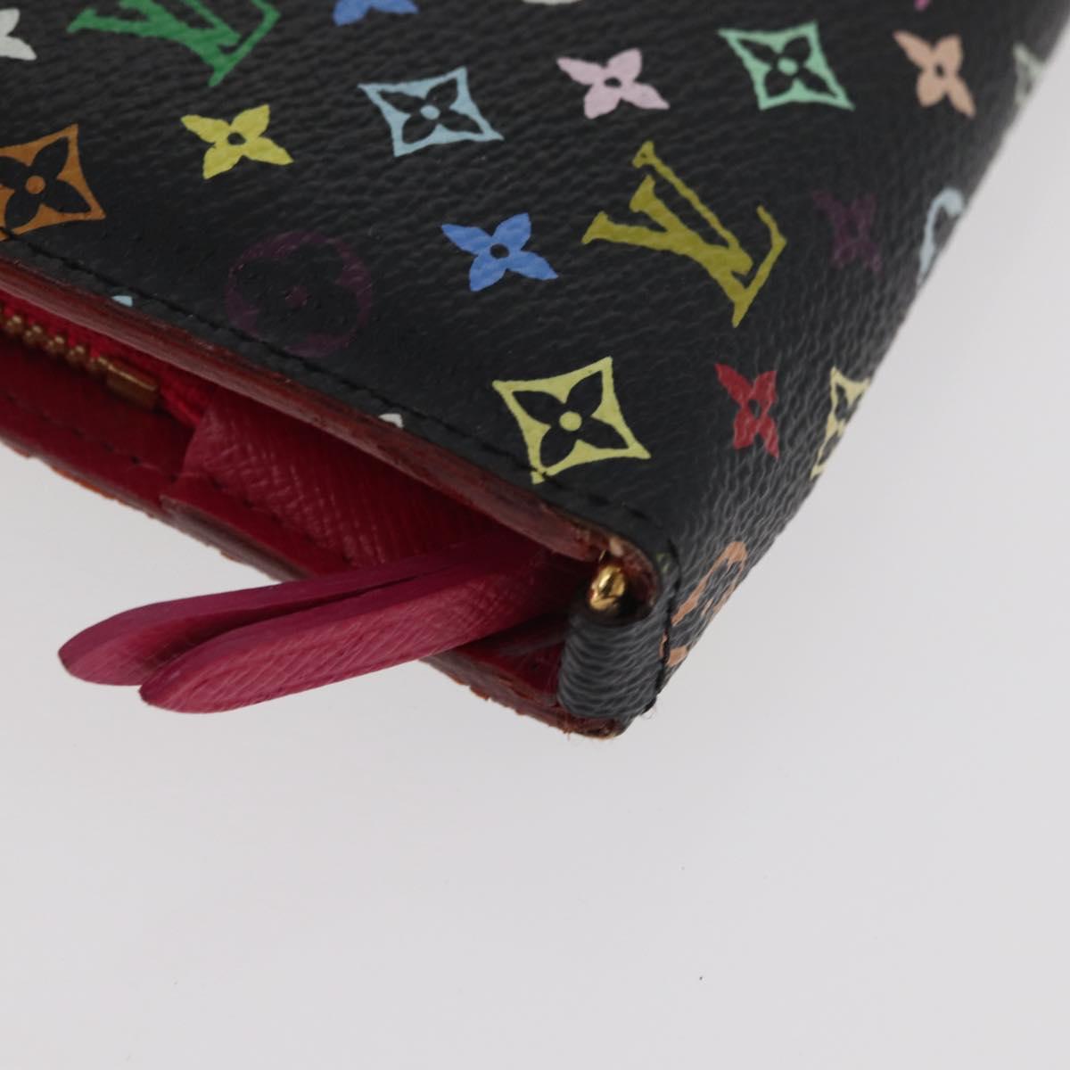 LOUIS VUITTON Multicolor PortefeuilleInsolite Wallet Black M60271 Auth BA12055A