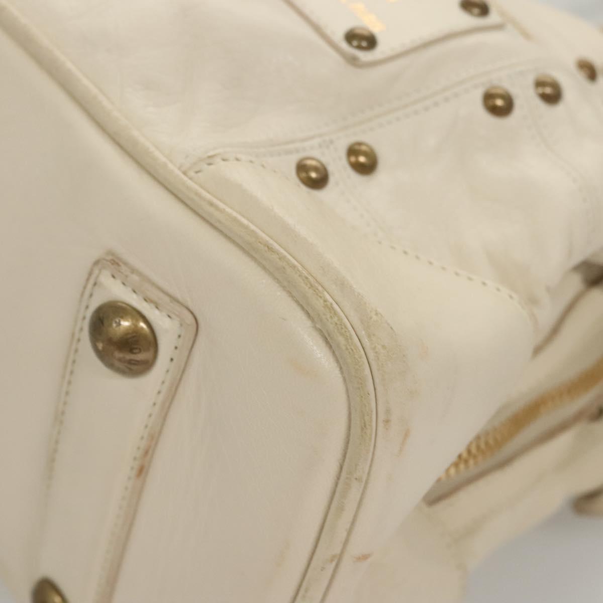 LOUIS VUITTON Rivette Hand Bag Leather White Ecru M95345 LV Auth BA1206