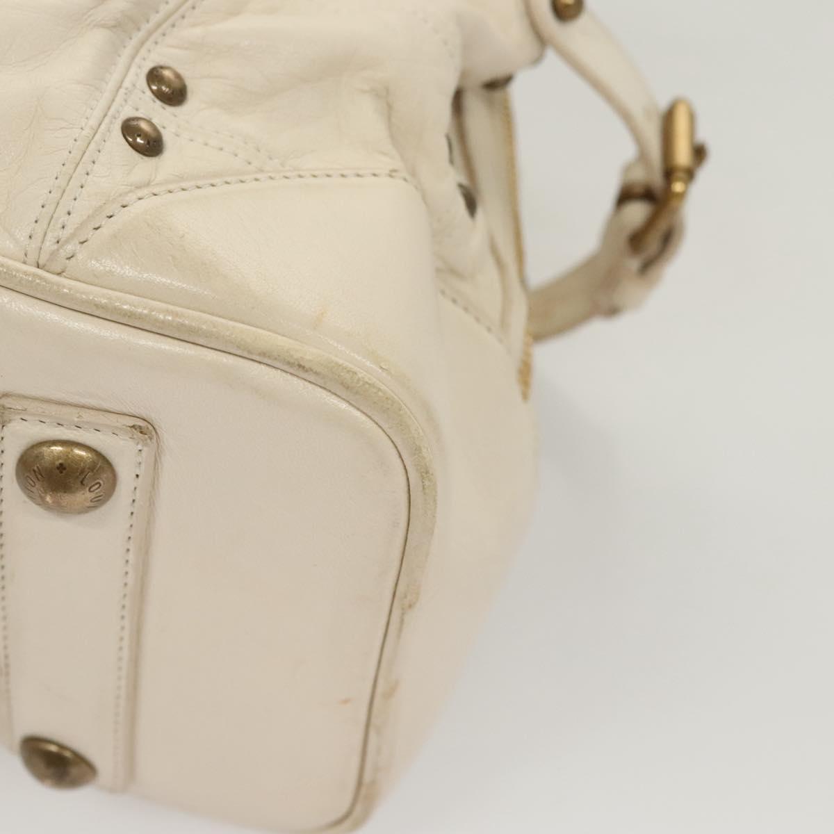 LOUIS VUITTON Rivette Hand Bag Leather White Ecru M95345 LV Auth BA1206