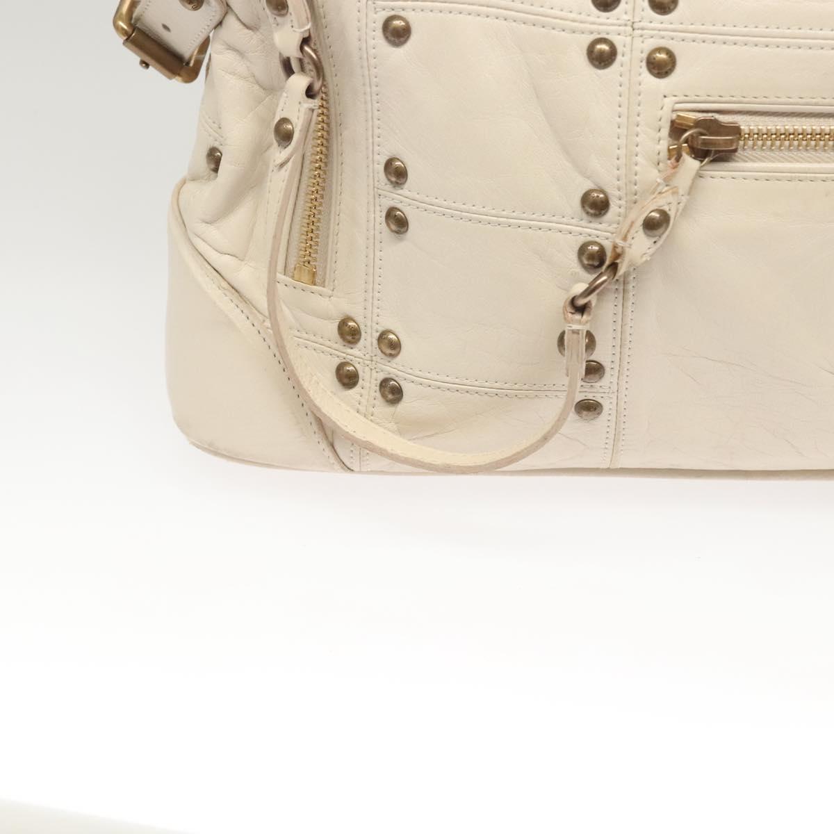 LOUIS VUITTON Rivette Hand Bag Leather White Ecru M95345 LV Auth BA1206