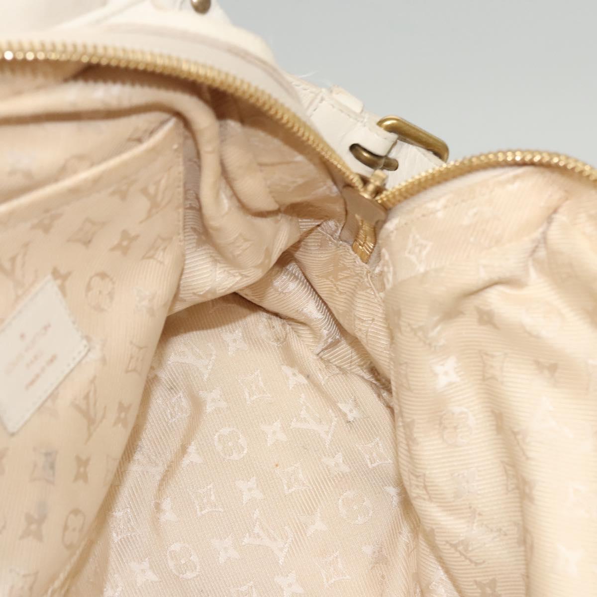 LOUIS VUITTON Rivette Hand Bag Leather White Ecru M95345 LV Auth BA1206