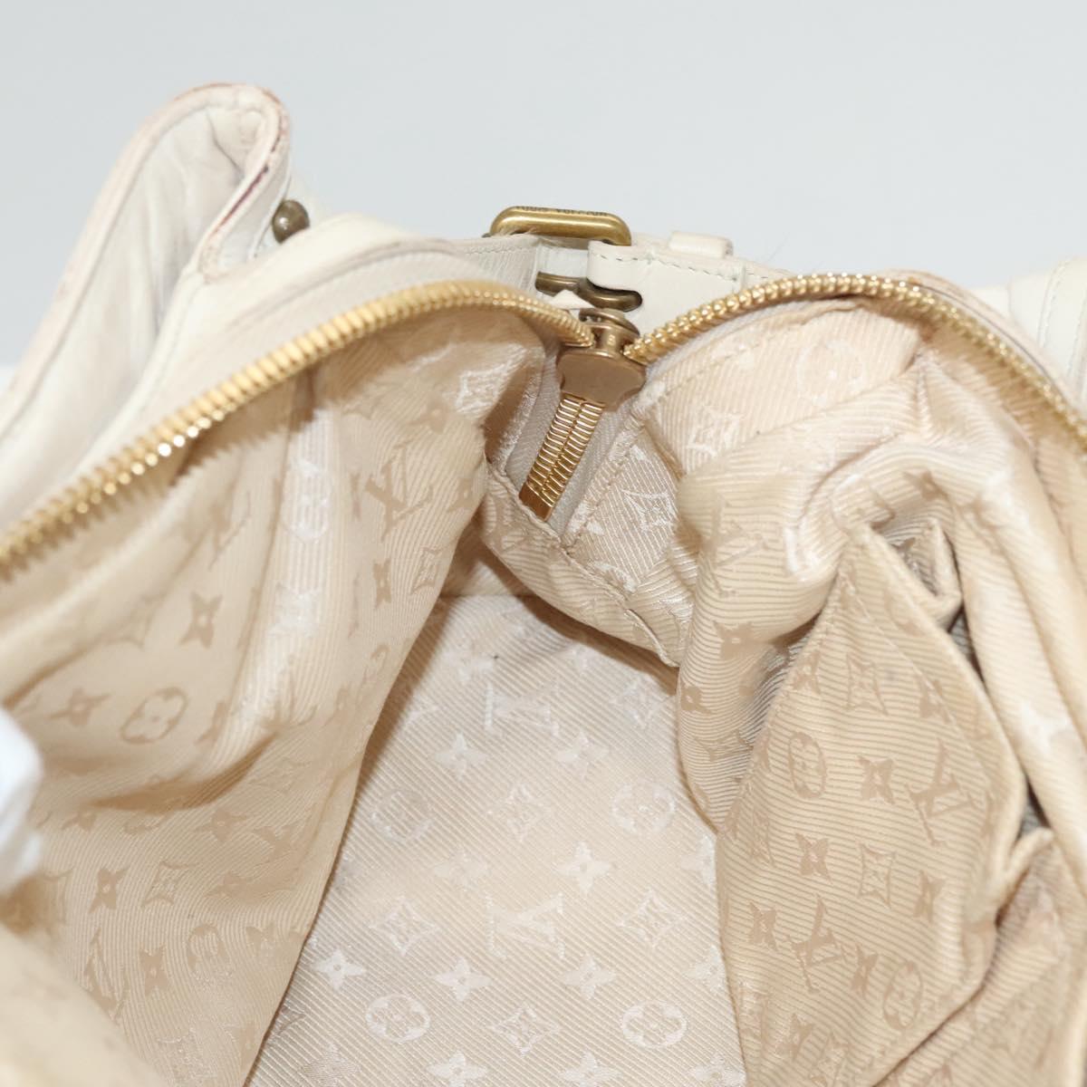 LOUIS VUITTON Rivette Hand Bag Leather White Ecru M95345 LV Auth BA1206