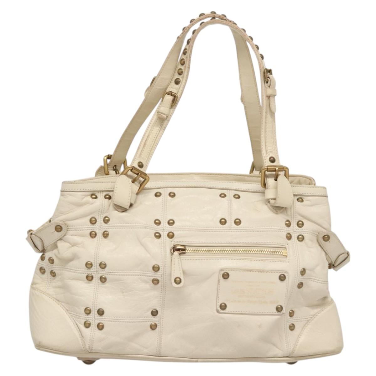 LOUIS VUITTON Rivette Hand Bag Leather White Ecru M95345 LV Auth BA1206