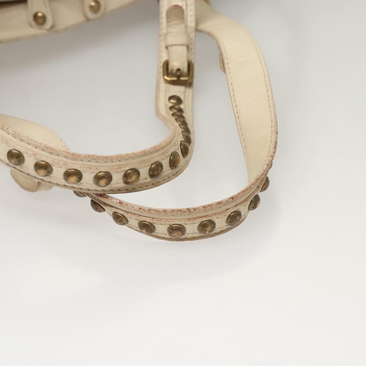 LOUIS VUITTON Rivette Hand Bag Leather White Ecru M95345 LV Auth BA1206