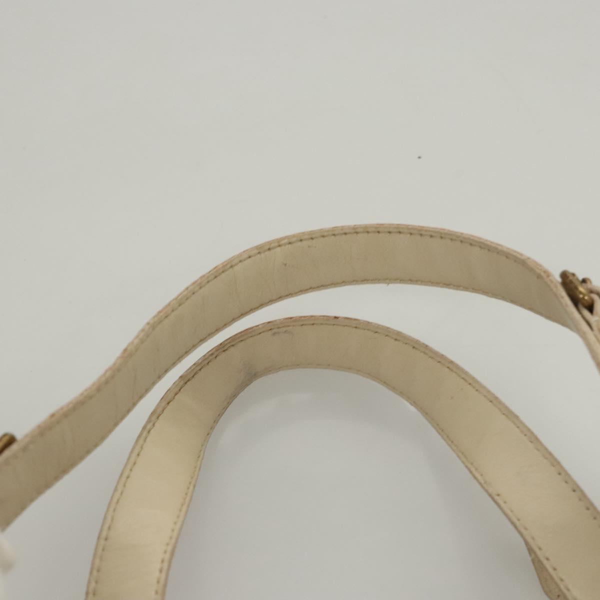 LOUIS VUITTON Rivette Hand Bag Leather White Ecru M95345 LV Auth BA1206