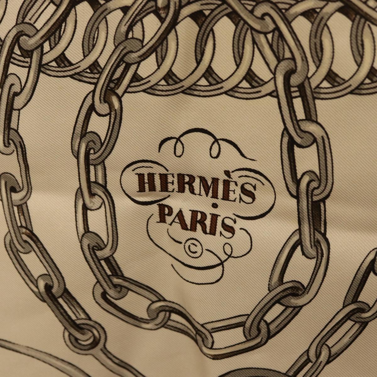 HERMES Carre 90 Scarf ""EQUIPAGES"" Silk Pink Auth BA12063