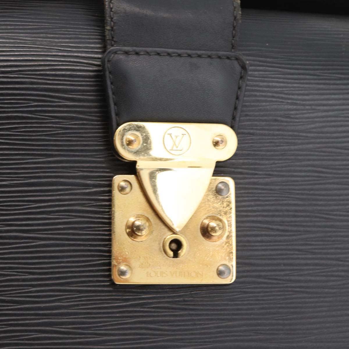 LOUIS VUITTON Epi Serviette Fermoir Business Bag Black M54352 LV Auth BA12065