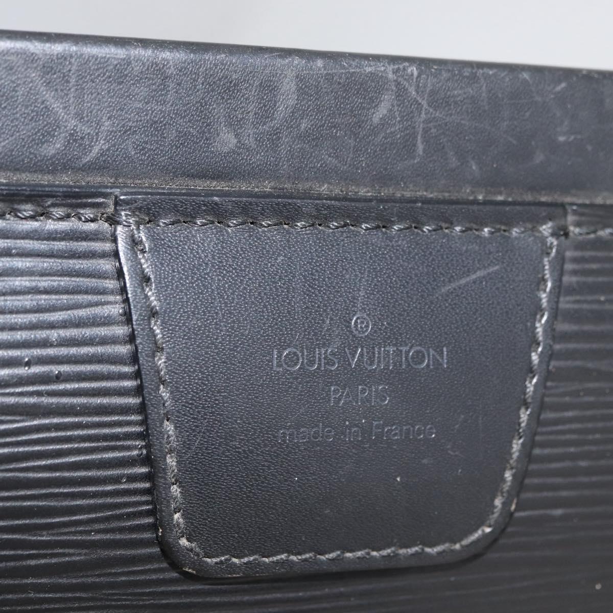 LOUIS VUITTON Epi Serviette Fermoir Business Bag Black M54352 LV Auth BA12065