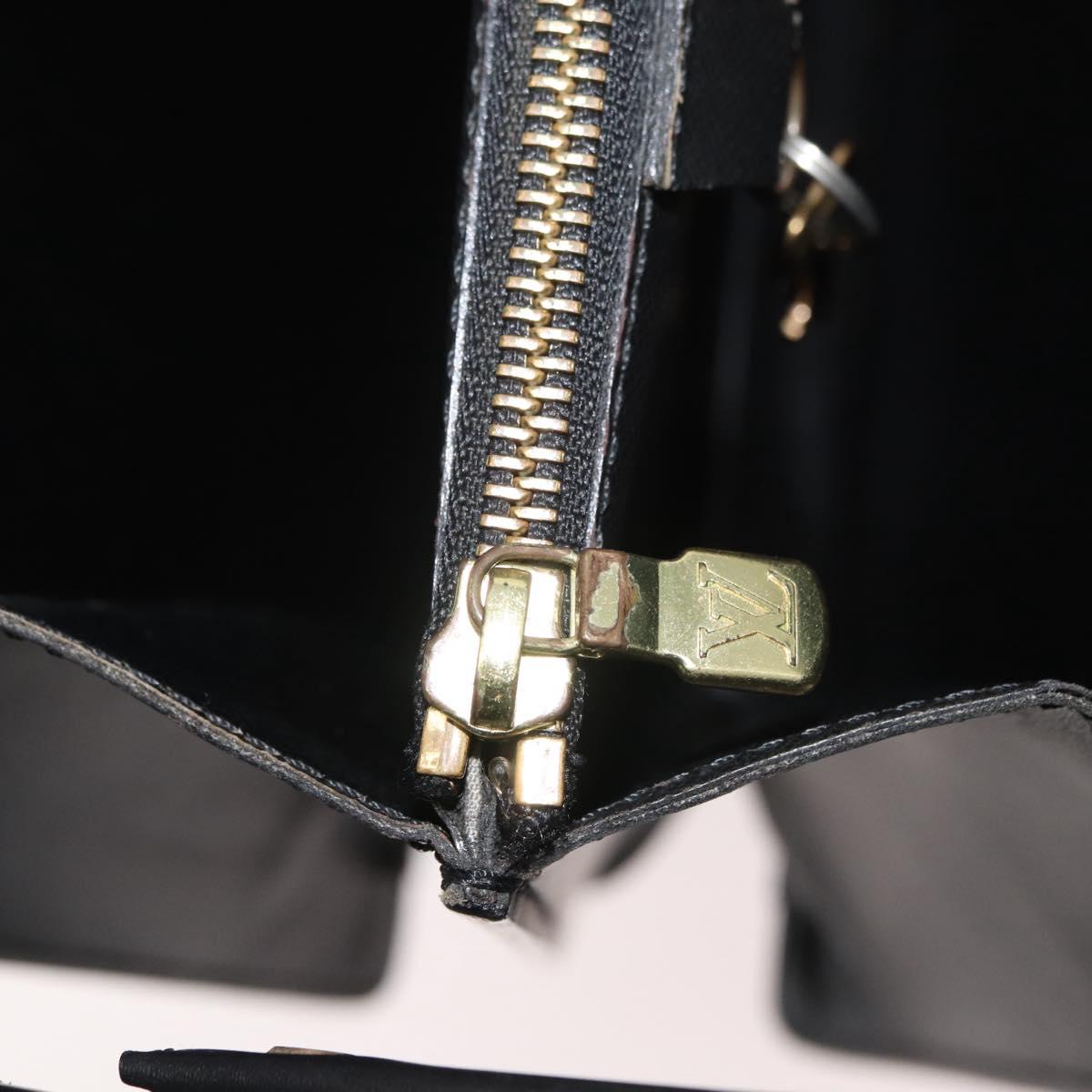 LOUIS VUITTON Epi Serviette Fermoir Business Bag Black M54352 LV Auth BA12065
