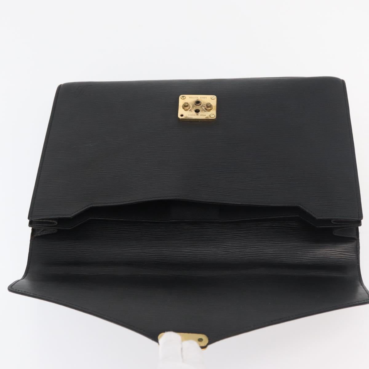 LOUIS VUITTON Epi Serviette Conseiller Business Bag Black M54422 LV Auth BA12072