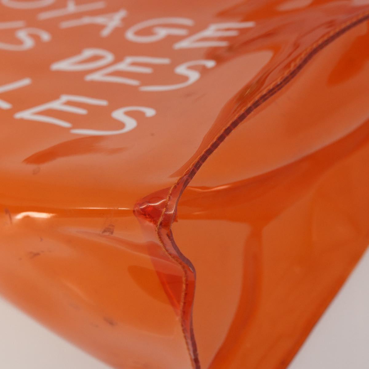 HERMES Vinyl Kelly Hand Bag Vinyl Orange Auth BA12081A