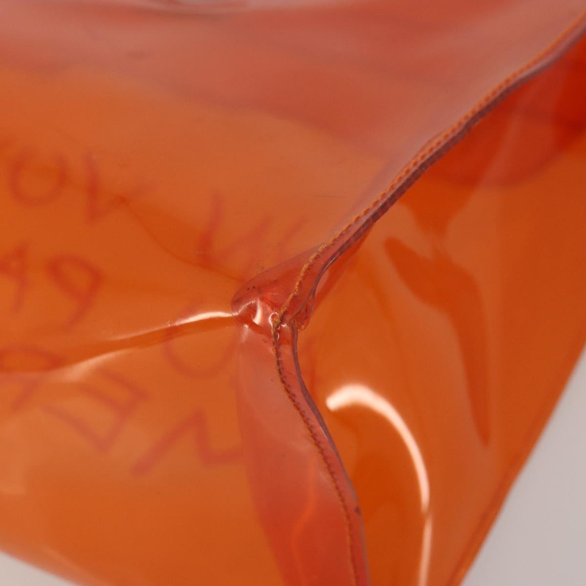 HERMES Vinyl Kelly Hand Bag Vinyl Orange Auth BA12081A