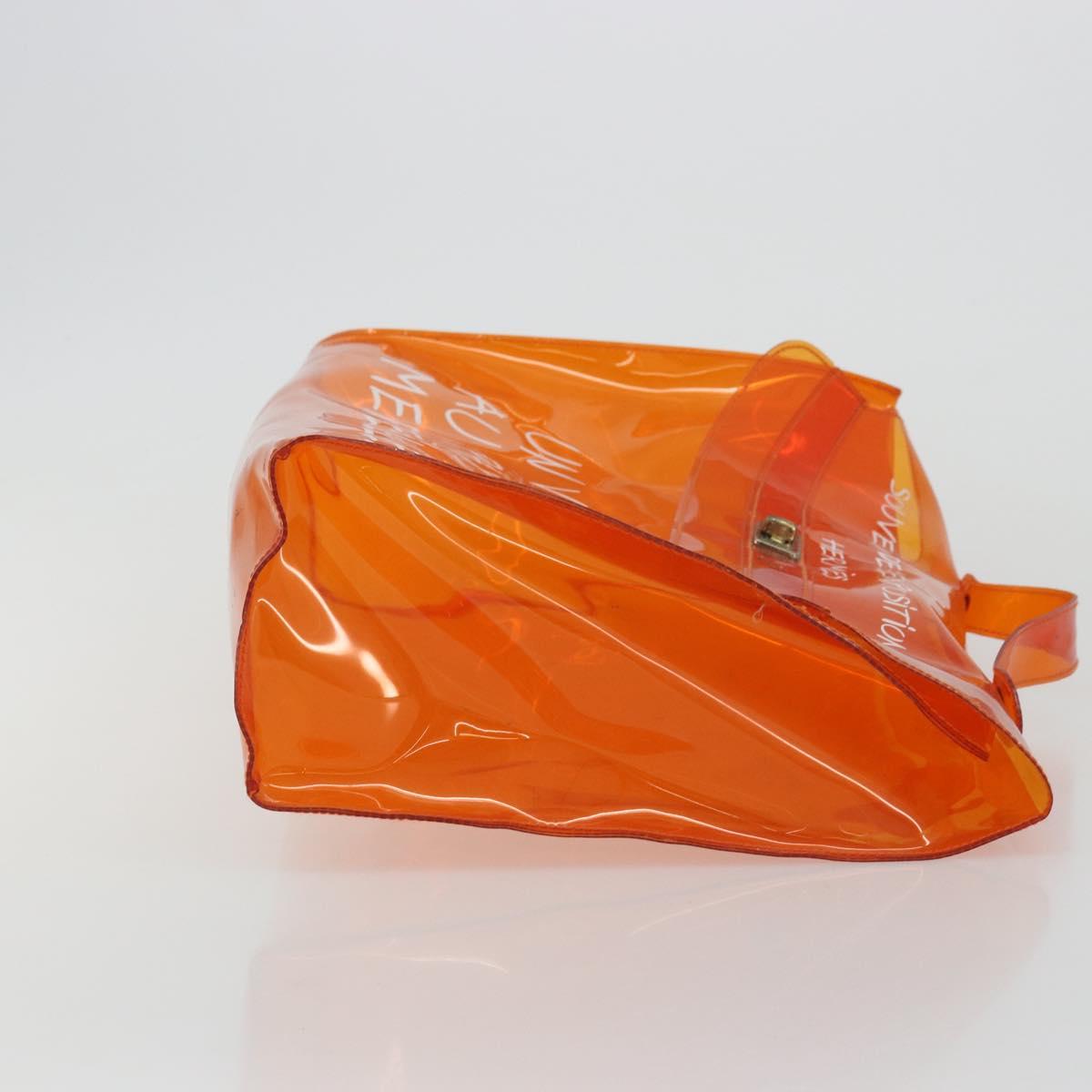 HERMES Vinyl Kelly Hand Bag Vinyl Orange Auth BA12081A