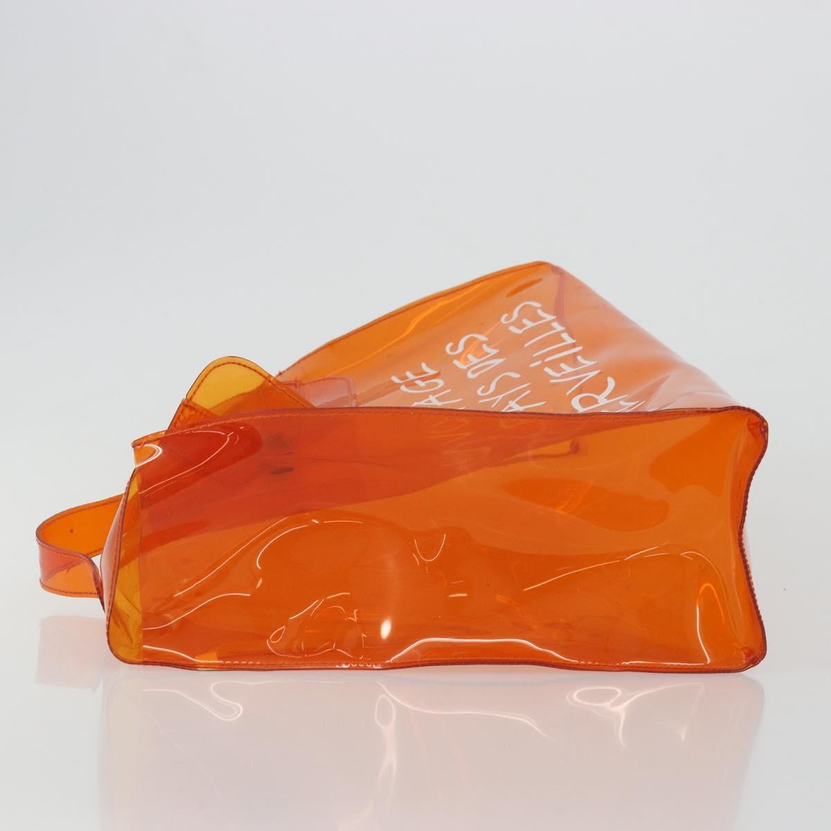 HERMES Vinyl Kelly Hand Bag Vinyl Orange Auth BA12081A
