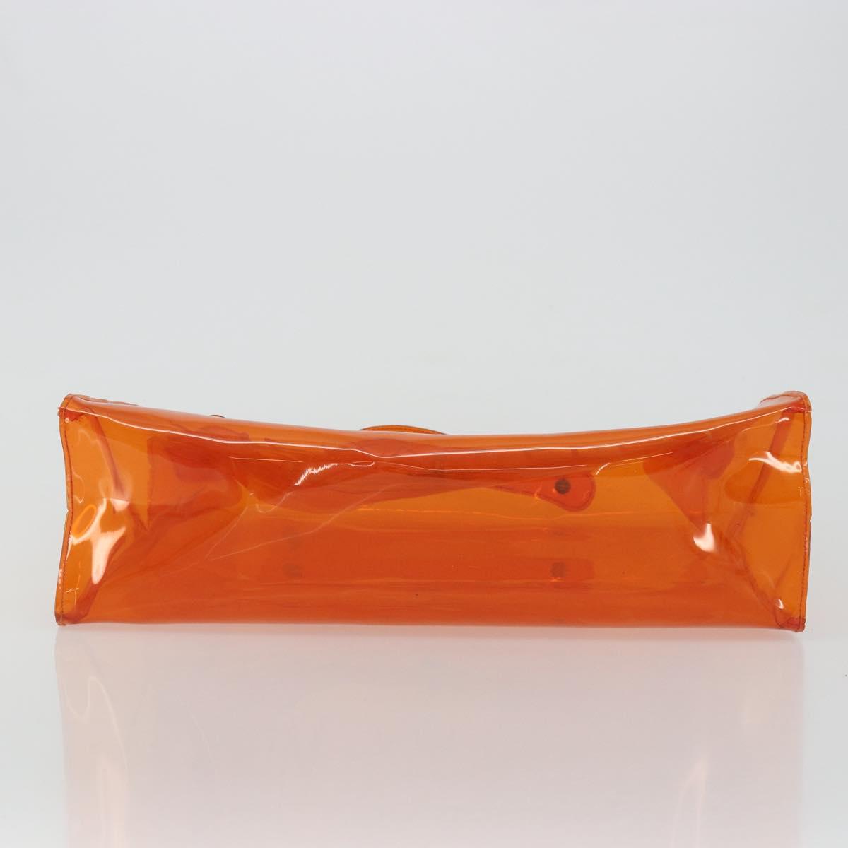 HERMES Vinyl Kelly Hand Bag Vinyl Orange Auth BA12081A