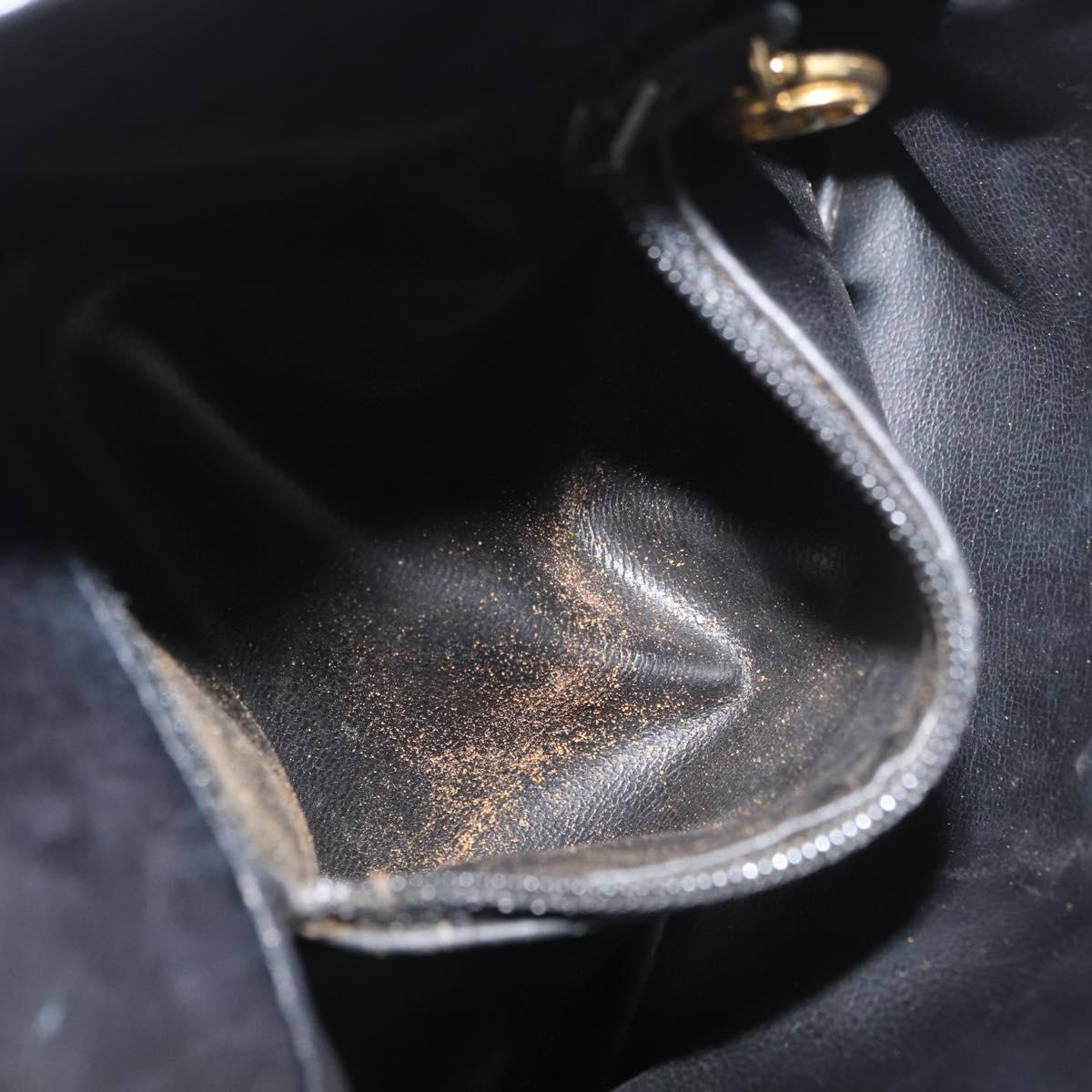CHANEL Matelasse Chain Waist bag Lamb Skin Black Gold CC Auth BA12100