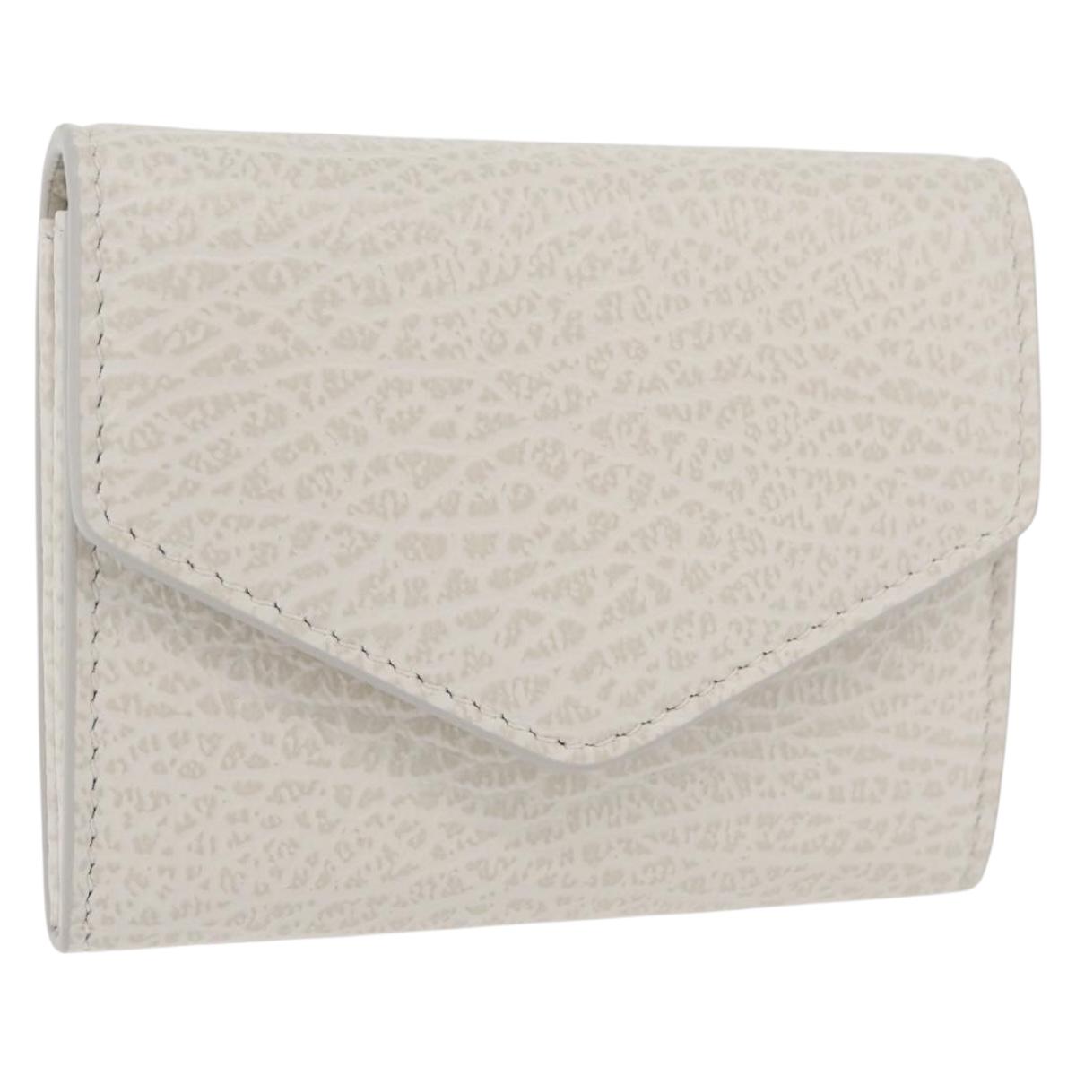 Maison Margiela Compact Wallet Leather White Silver Auth BA12101A