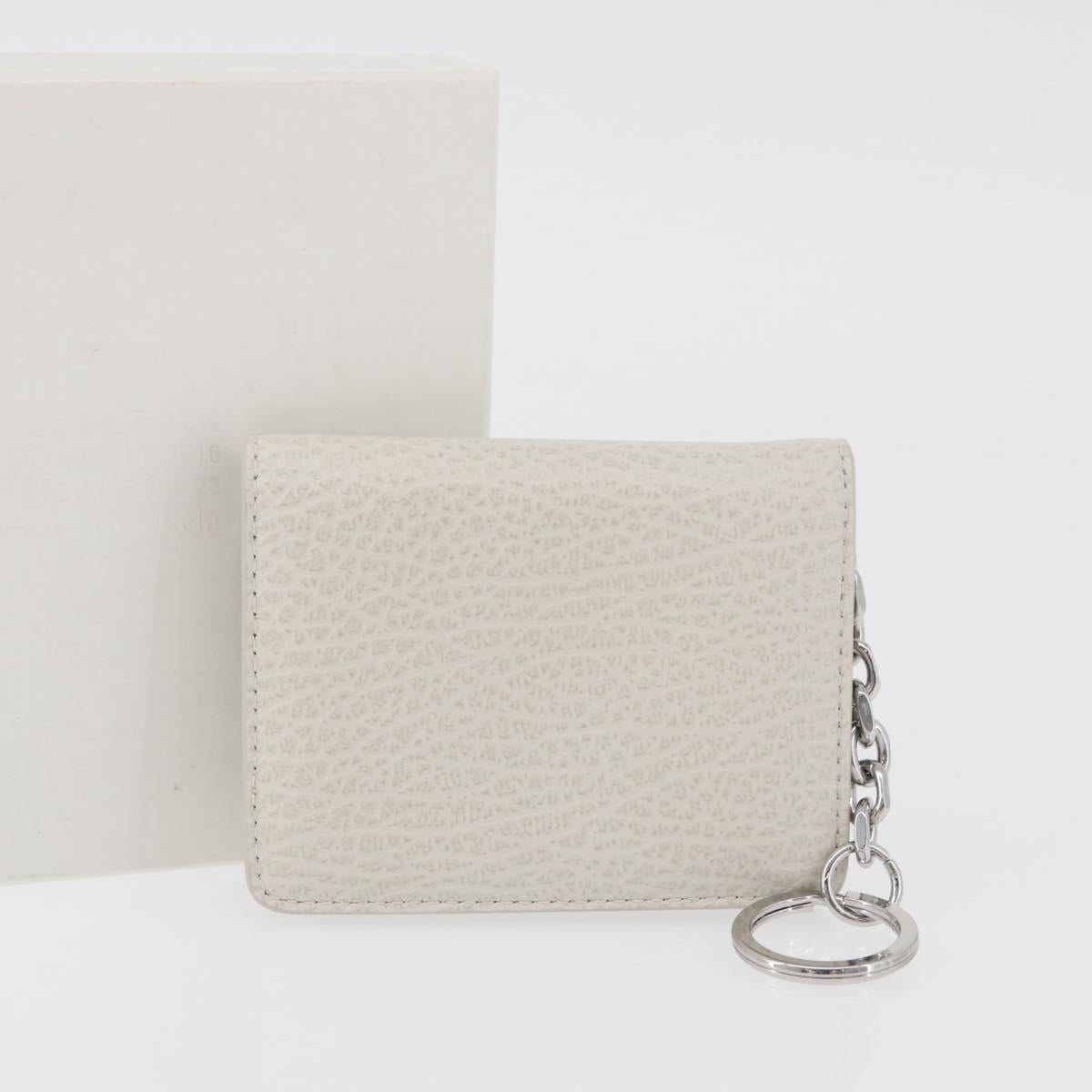Maison Margiela Card Key Case Leather White Auth BA12102A