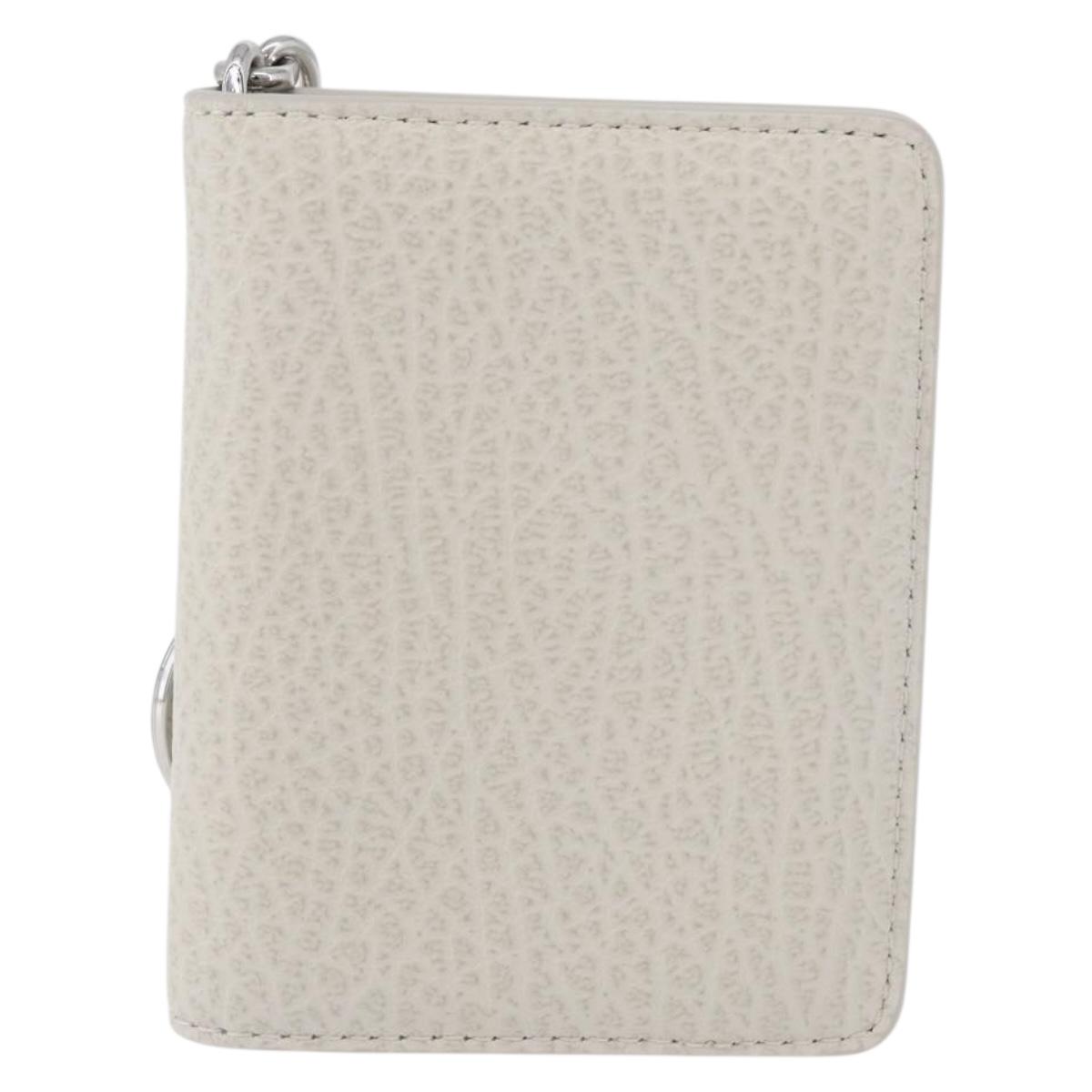 Maison Margiela Card Key Case Leather White Auth BA12102A