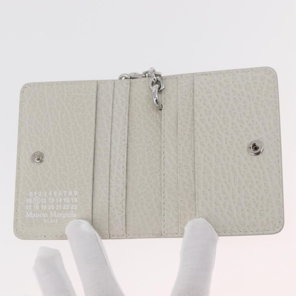 Maison Margiela Card Key Case Leather White Auth BA12102A