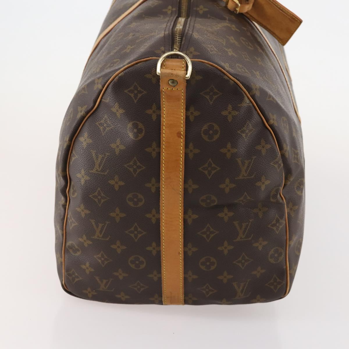 LOUIS VUITTON Monogram Keepall Bandouliere 60 Boston Bag M41412 LV Auth BA12107