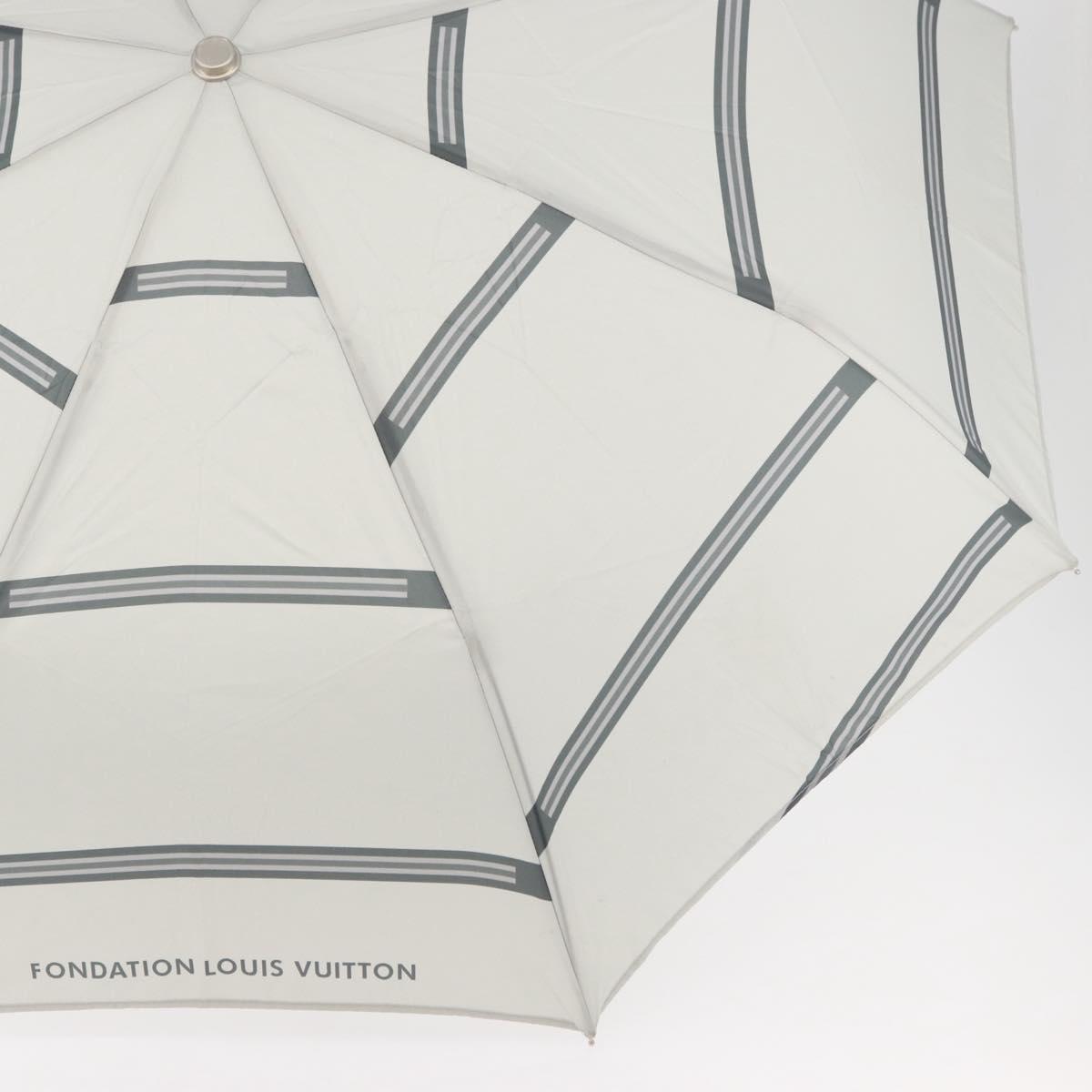LOUIS VUITTON Fondation Folding Umbrella Nylon Gray LV Auth BA12155A