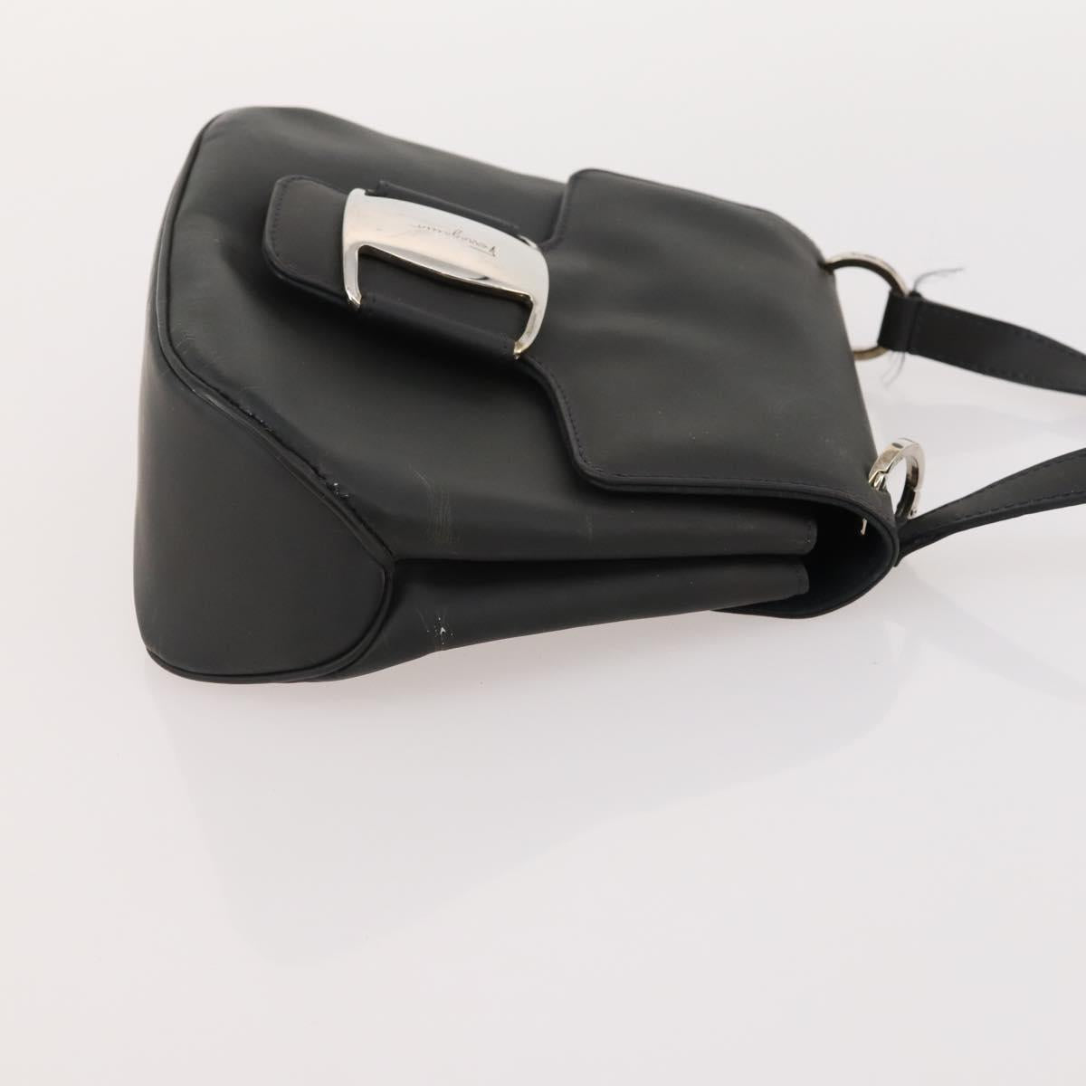 Salvatore Ferragamo Shoulder Bag Canvas Leather 2 Set Black Auth BA12171