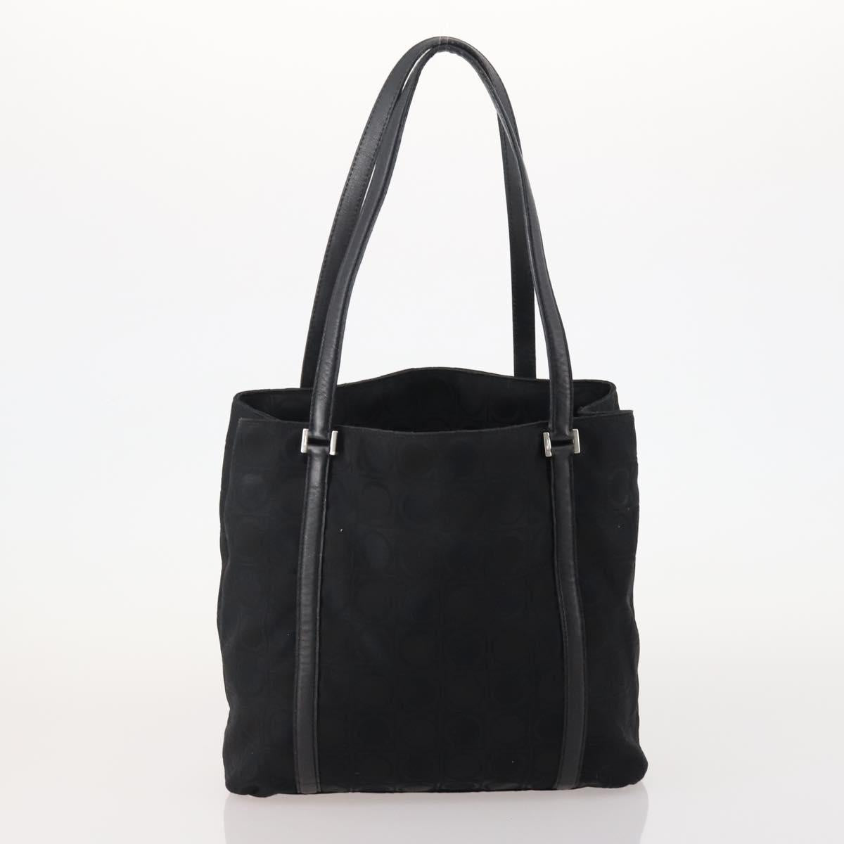 Salvatore Ferragamo Shoulder Bag Canvas Leather 2 Set Black Auth BA12171