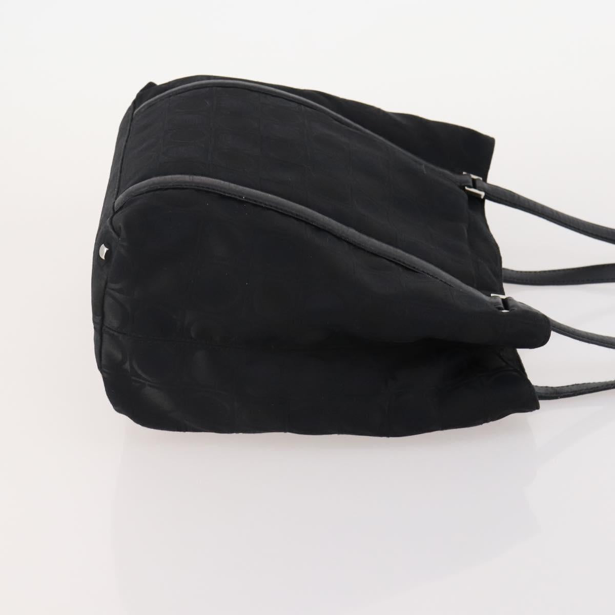 Salvatore Ferragamo Shoulder Bag Canvas Leather 2 Set Black Auth BA12171