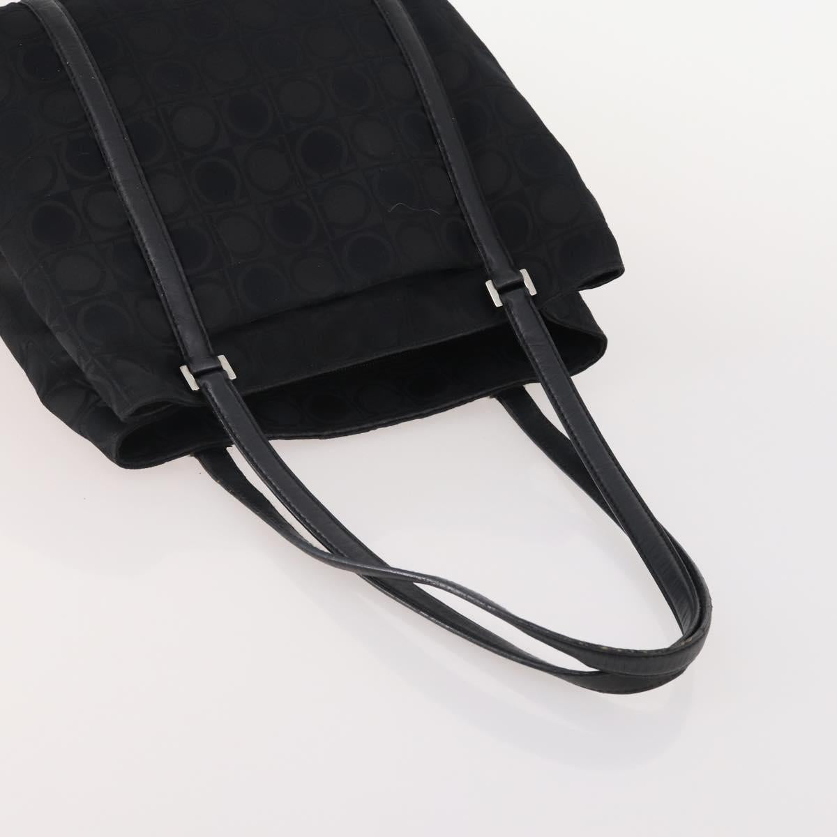 Salvatore Ferragamo Shoulder Bag Canvas Leather 2 Set Black Auth BA12171